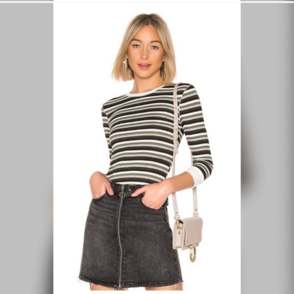 Free People Intimately Good On You Ribbed Stripe Ringer Baseball Tee Size XS - Picture 3 of 9